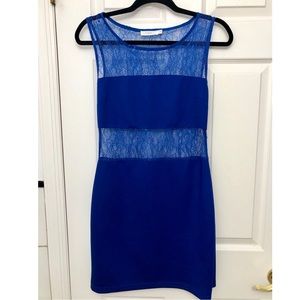 Lush- Navy Blue Lace Dress